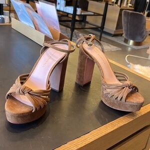 Rivka leather knot platform heel